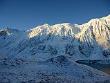 03 Roc Noir Khangsar Kang And La Grande Barriere With Tilicho Tal Lake Below At Sunrise From The Eastern Camp